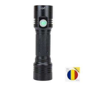 PNI Adventure F200 aluminum double flashlight package with LED, 4000mAh battery and Sticky Pad Flag included
