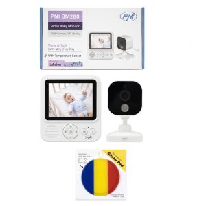 Video Package Baby Monitor PNI BM280 Screen 2.8 Inch Wireless 2.4GHz with Sticky Flag Pad Included