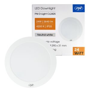 LED ceiling light PNI D-Light CL2425 24W, round, 4200K, 230V power supply, 2640 lm, neutral white, diameter 29 cm