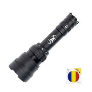 PNI Adventure F300 LED Flashlight Package in 3 colors, white, red, green, max. 10W, IPX6 + Sticky Pad Flag