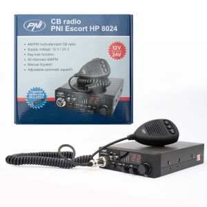 CB PNI radio station HP 8024 Escort with adjustable ASQ and 12V-24V power supply