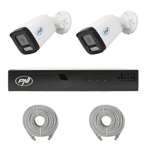 Video surveillance package with 2 cameras and 20 meters of cables included