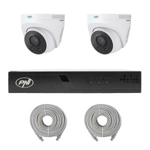 Video surveillance package with 2 cameras and 20 meters of cables included