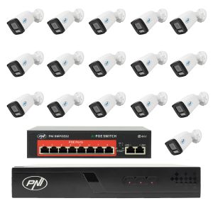 Video surveillance package with 16 cameras, switch and cables