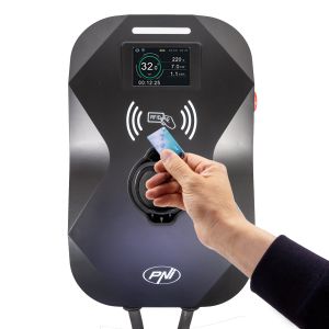 Charging station PNI KW22, 32A, 22KW, for electric cars, 85V - 415V, three-phase, Type 2 cable and 7-pin connector