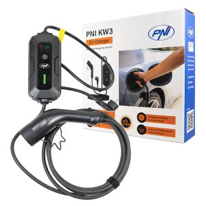 Portable charger PNI KW3, 16A, 3.5KW, for electric cars, 230V, single-phase, Type 2 cable and 5-pin IEC62 connector