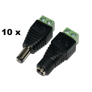 Set of 10bc PNI M02 Mother/Male Power Plugs for Surveillance Systems