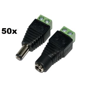 Set of 50bc PNI M02 Mother/Male Power Plugs for Surveillance Systems