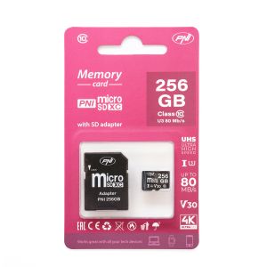PNI 256GB MicroSD Memory Card with SD Adapter