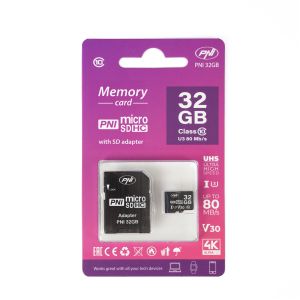 PNI 32GB MicroSD memory card with SD adapter