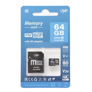 64GB PNI MicroSD memory card with SD adapter