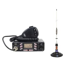 CB radio station package PNI Escort HP 6800 ASQ, 12/24 V with CB antenna PNI ML70 with magnet