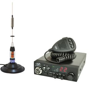 CB PNI ESCORT HP 8024 ASQ radio station pack, 12-24 V, 40 channels, 4W + CB PNI ML70 antenna with magnet