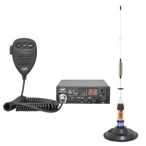 CB radio station package PNI Escort HP 8001L ASQ + HS81L headphones + CB antenna PNI ML70 with magnet included
