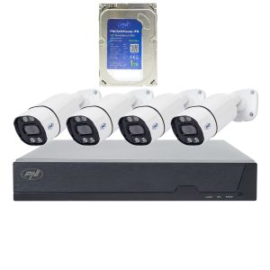 PNI House IPMAX POE 8 video surveillance kit package, NVR with 4 cameras and PNI SafeHouse 1TB HDD