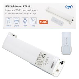Smart motor for curtains, PNI SafeHome PT923 WiFi curtains, with included remote control, controlled with the Tuya application