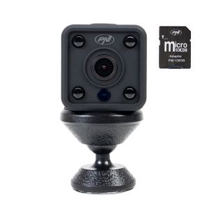 Package Mini spy surveillance camera PNI SafeHome PT945M 1080P WiFi, control via Tuya Smart + Micro Memory Card