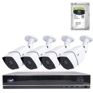 PNI House PTZ1300 Full HD AHD Video Surveillance Kit Package - NVR and 4 outdoor cameras 2MP full HD 1080P with HDD 1Tb incl
