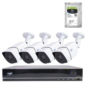 PNI House PTZ1300 Full HD AHD Video Surveillance Kit Package - NVR and 4 outdoor cameras 2MP full HD 1080P with HDD 1Tb incl