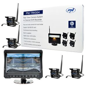 PNI TRK504 wireless video surveillance kit for truck DVR with LCD monitor and 4 cameras