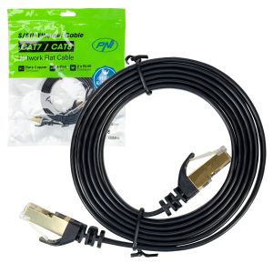 Flat network cable CAT7 black