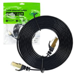 Flat network cable CAT7 black