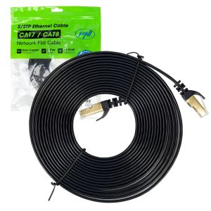 Flat network cable CAT7 black