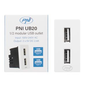 Power socket 2 x USB PNI UB20, 5V 2.4A