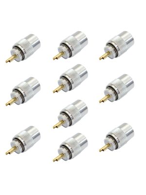 Set of 10 PNI PL259 plugs for RG58 cable, gold central pin 9 mm
