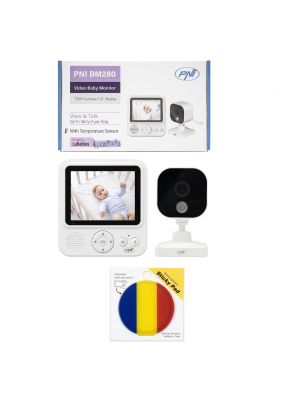 Video Package Baby Monitor PNI BM280 Screen 2.8 Inch Wireless 2.4GHz with Sticky Flag Pad Included
