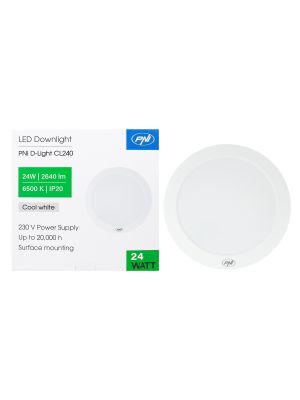 PNI D-Light CL240 24W LED ceiling light, round 29 cm, 6500K, 230V power supply, 2640 lm, white