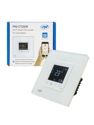 PNI CT25W WiFi Smart Thermostat for Gas Boiler, Flush-Mounted, 16A, Control from Tuya Sm App