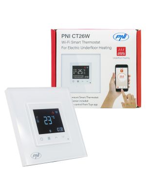 PNI CT26W WiFi Smart Thermostat Electric Underfloor Heating or Pumping Unit, Floor Sensor Included, 10A, m