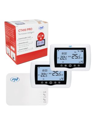 PNI CT410 PRO wireless smart thermostat, with WiFi, 2 zone control via Internet, for heating systems, pumps, elec