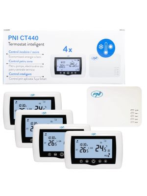 PNI CT440 wireless smart thermostat, with WiFi, 4 zone control via Internet, for heating systems, pumps, electric heaters