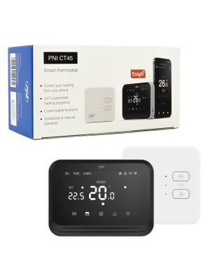 Smart thermostat PNI CT45 wireless, with WiFi, Internet control, for heating plants, TuyaSmart APP