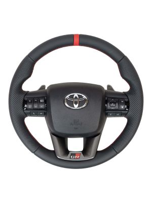 Leather steering wheel with airbag heating