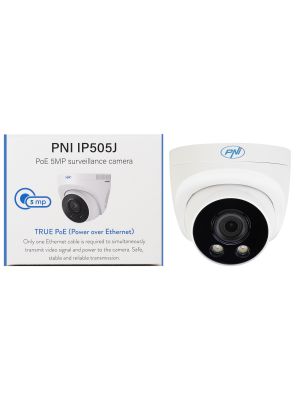 Video surveillance camera PNI IP505J POE, 5MP, dome, 2.8mm, for outdoor use, white