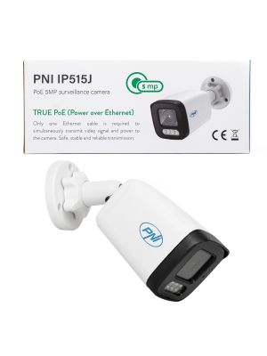 Video surveillance camera PNI IP515J POE, bullet 5MP, 2.8mm, for outdoor use, white