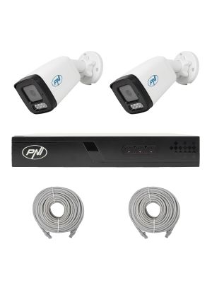 Video surveillance package with 2 cameras and 20 meters of cables included