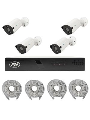 Video surveillance package with 4 cameras and 20 meters of cables included