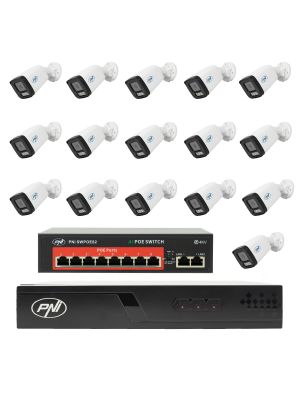 Video surveillance package with 16 cameras, switch and cables