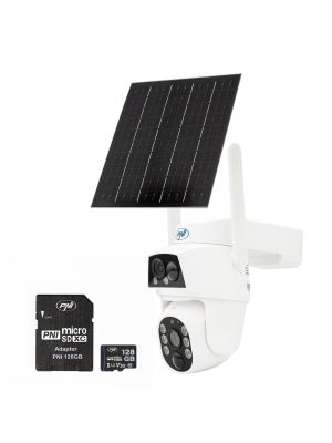 PNI IP894 GSM 4G PTZ video surveillance camera package and PNI 128GB MicroSD memory card