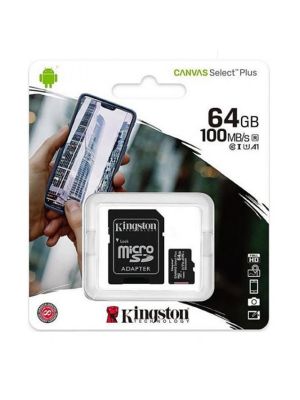 MicroSD Canvas Select Plus memory card, 64GB, 100MB / s, with adapter