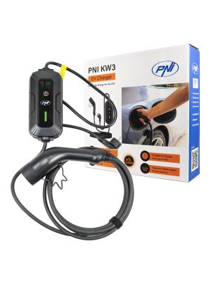Portable charger PNI KW3, 16A, 3.5KW, for electric cars, 230V, single-phase, Type 2 cable and 5-pin IEC62 connector