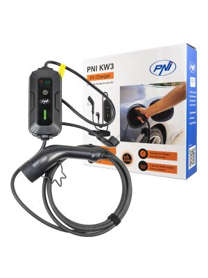 Portable charger PNI KW3, 16A, 3.5KW, for electric cars, 230V, single-phase, Type 2 cable and 5-pin IEC62 connector