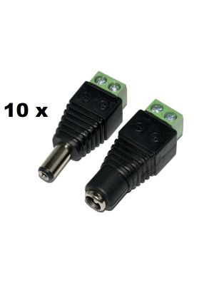 Set of 10bc PNI M02 Mother/Male Power Plugs for Surveillance Systems