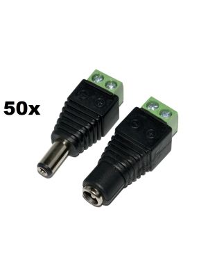 Set of 50bc PNI M02 Mother/Male Power Plugs for Surveillance Systems