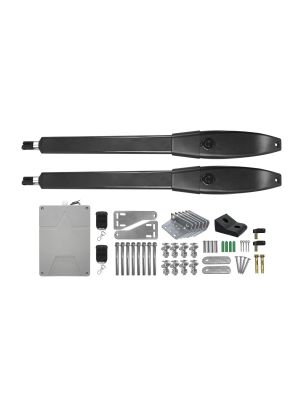 PNI MAB410S swing gate automation kit with 2 motors, remote controls and control panel, gate length 2 x 4m, max weight
