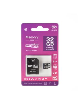 PNI 32GB MicroSD memory card with SD adapter